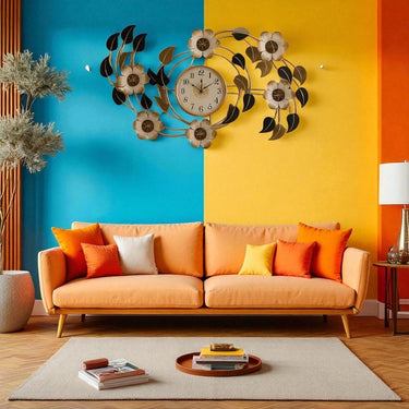 Artisan Gold Leaf & Petal Clock (48 x 23.5 Inches)